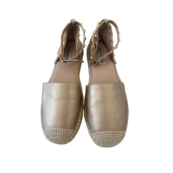 STEVE MADDEN Alissa Gold Studded Espadrille Flats Size 7 - Picture 2 of 10